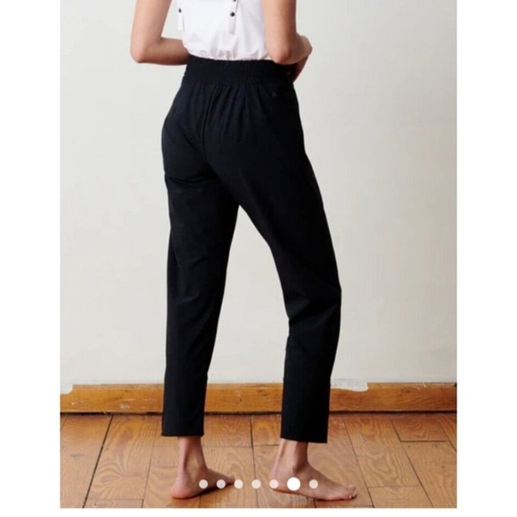 Aday Easy Day Pants Tie Waist Straight Leg Lightweight Ankle Length Black Small - Picture 3 of 8